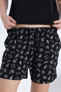 Zivame Harry Potter Knit Cotton Loungewear Set - Black Beauty — thumbnail 8